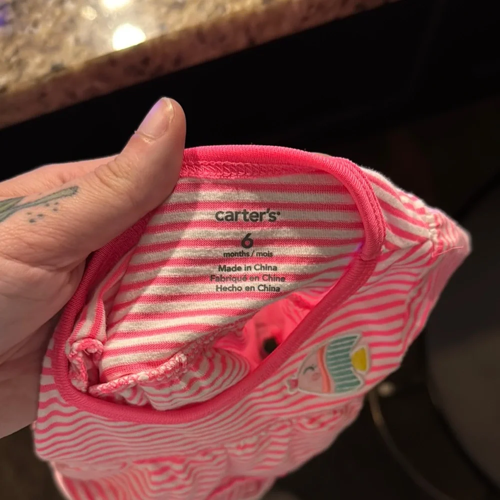 Carter's Pink Striped Ruffle Dress - Picture 2 of 3